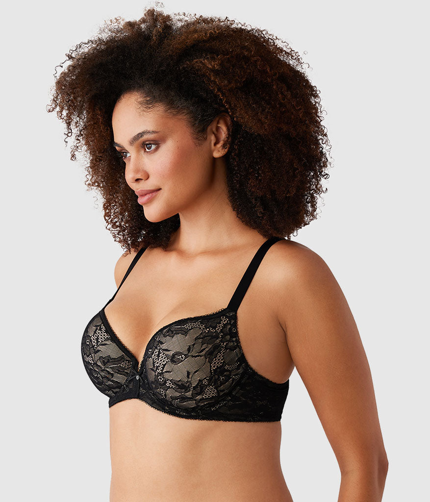 Wacoal Sale - Lace Finesse T-Shirt Bra - Black/Toast