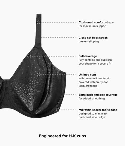 Wacoal Quality - Back Appeal® H-K Cup Underwire Bra - Black