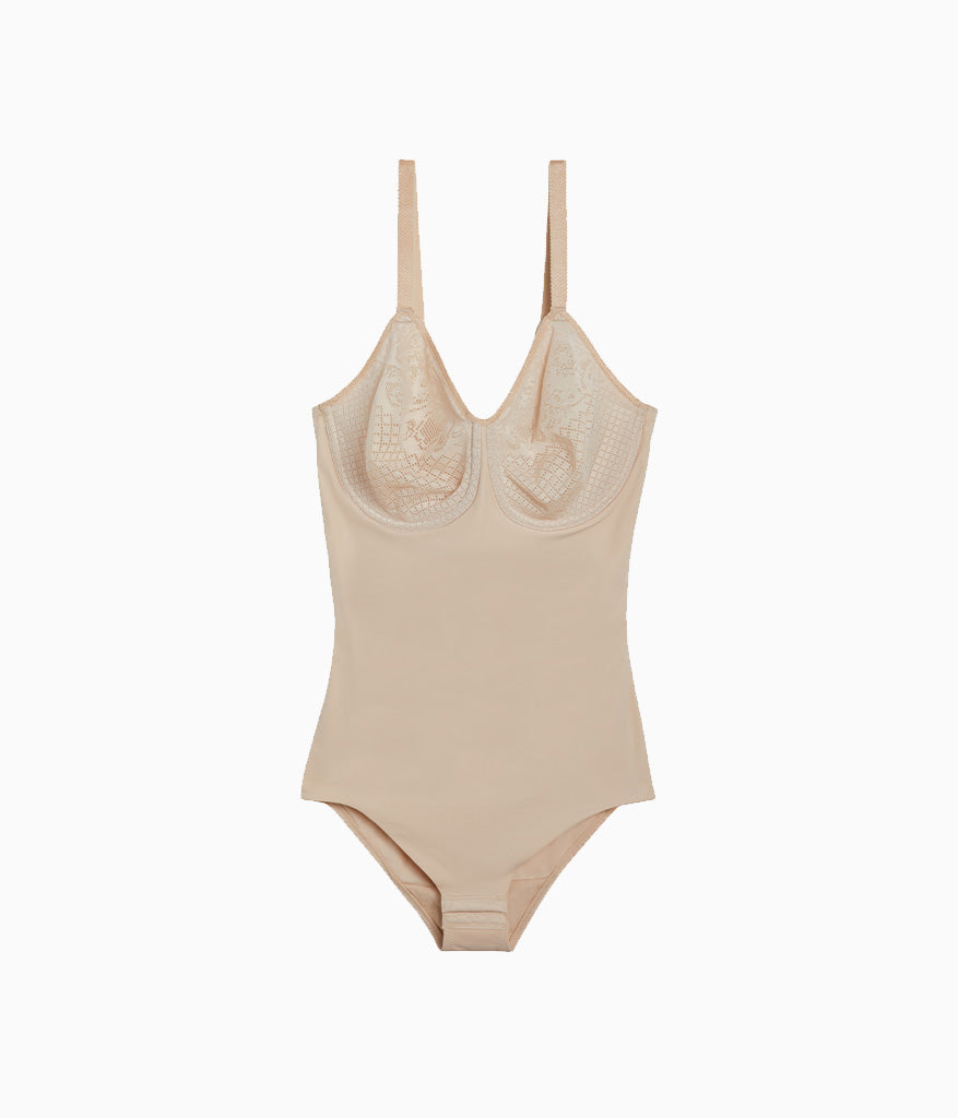 Wacoal Sale - Visual Effects Body Briefer with Minimizer Bra - Sand