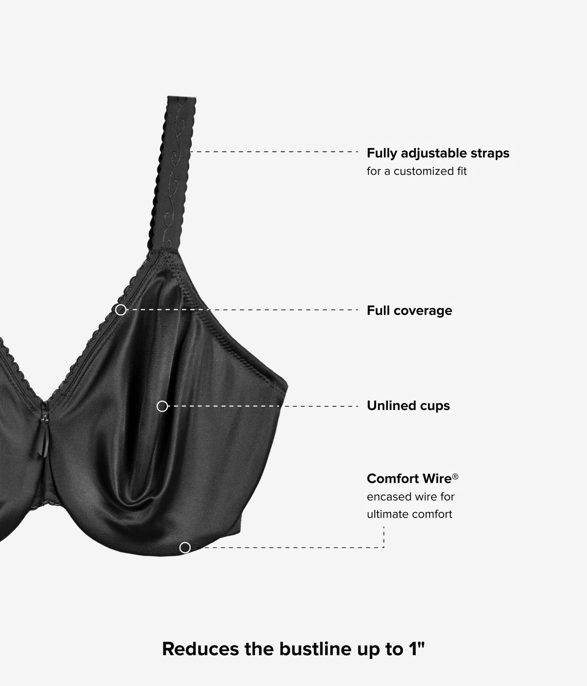 Wacoal Featured - Simple Shaping Minimizer Bra - Black