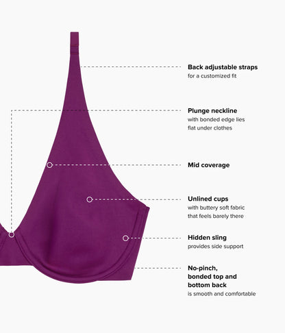 Wacoal Featured - Better Than Braless™ Underwire Bra - Dark Purple