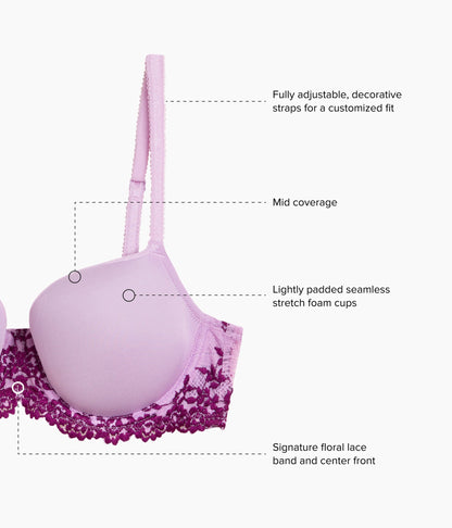 Wacoal Trending - Embrace Lace® T-Shirt Bra - Lavender Sage/Dark Purple