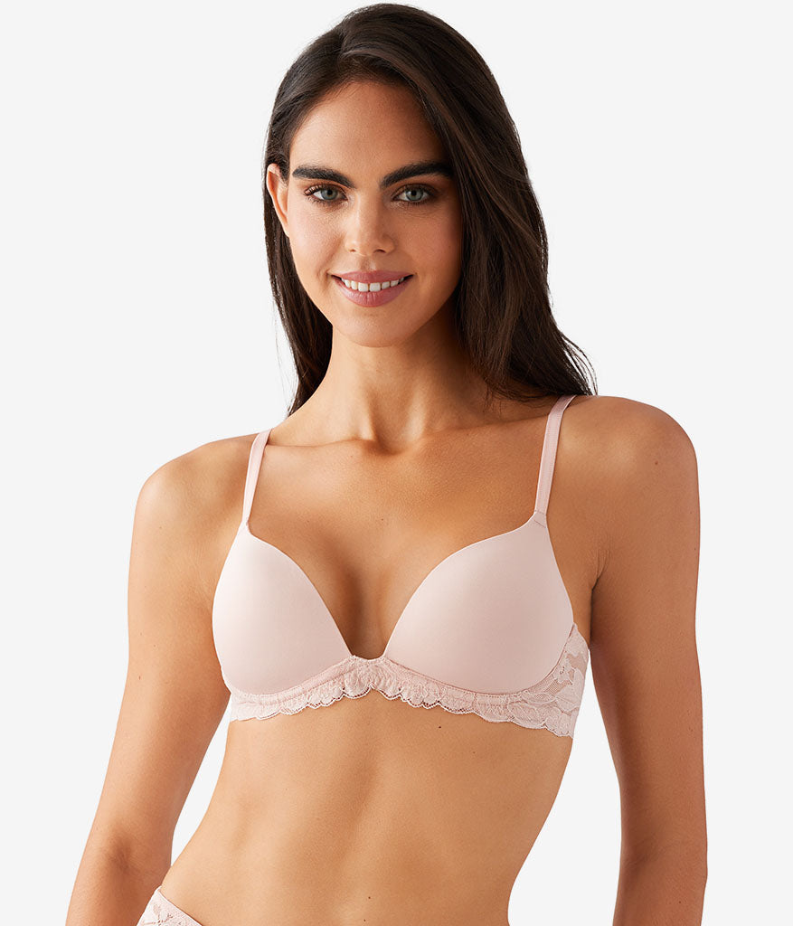 Wacoal Popular - Feeling Famous Wire Free Push Up Bra - Rose Smoke/White
