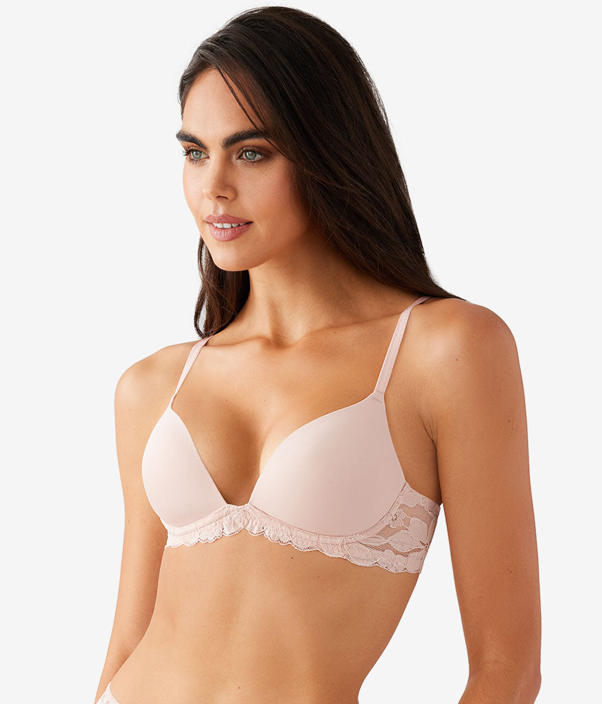 Wacoal Popular - Feeling Famous Wire Free Push Up Bra - Rose Smoke/White