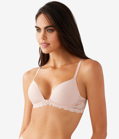 Wacoal Popular - Feeling Famous Wire Free Push Up Bra - Rose Smoke/White