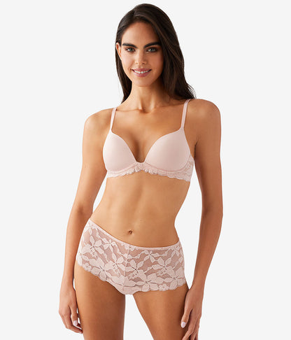 Wacoal Popular - Feeling Famous Wire Free Push Up Bra - Rose Smoke/White