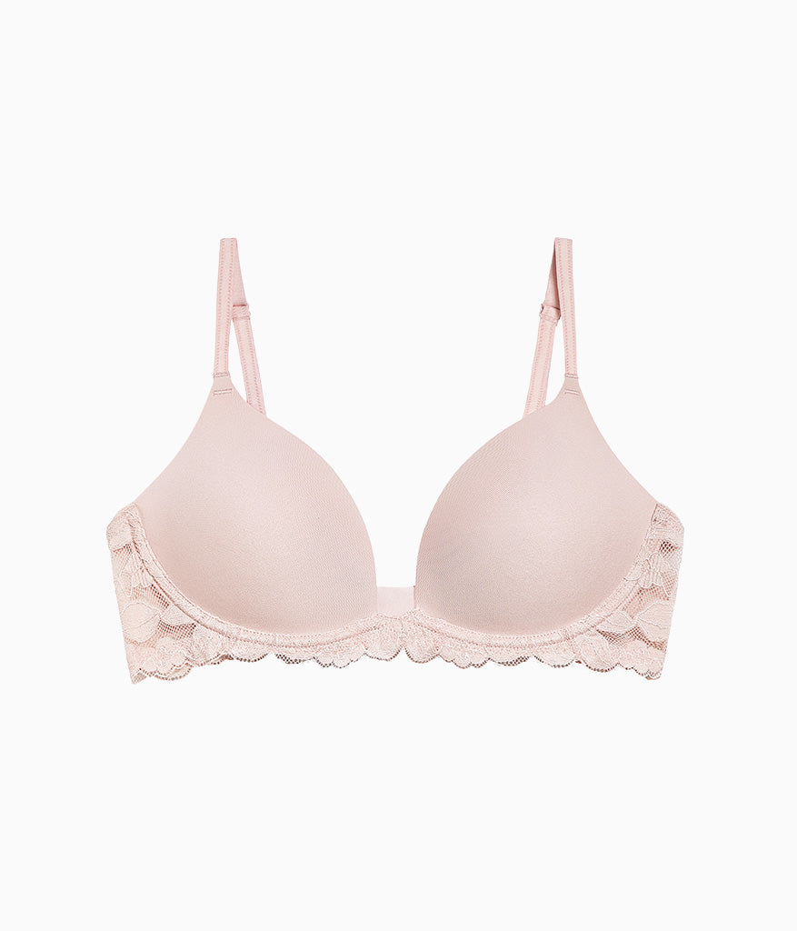 Wacoal Popular - Feeling Famous Wire Free Push Up Bra - Rose Smoke/White