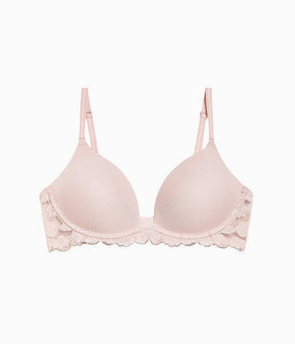 Wacoal Popular - Feeling Famous Wire Free Push Up Bra - Rose Smoke/White