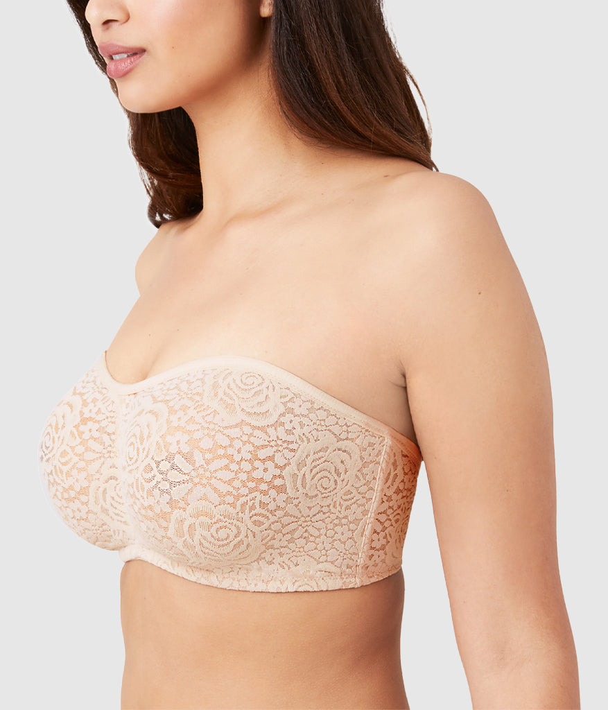 Wacoal Smart Buy - Halo Lace Strapless Underwire Bra - Sand
