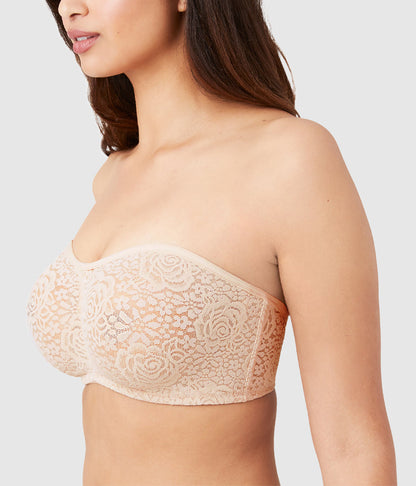 Wacoal Smart Buy - Halo Lace Strapless Underwire Bra - Sand