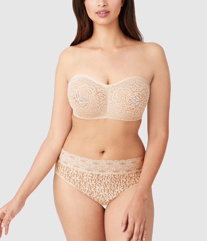 Wacoal Smart Buy - Halo Lace Strapless Underwire Bra - Sand