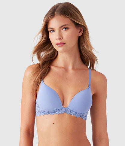 Wacoal Recommended - Feeling Famous Wire Free Push Up Bra - Country Blue/Bright White