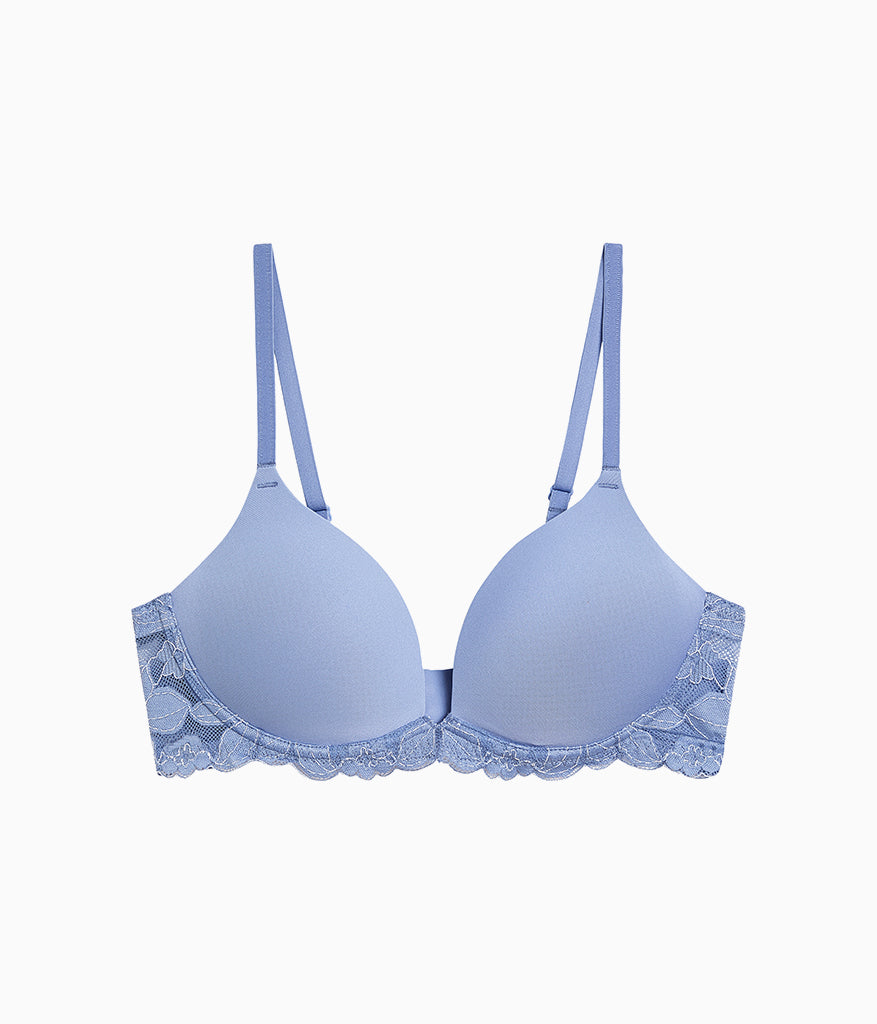 Wacoal Recommended - Feeling Famous Wire Free Push Up Bra - Country Blue/Bright White