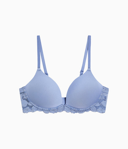 Wacoal Recommended - Feeling Famous Wire Free Push Up Bra - Country Blue/Bright White