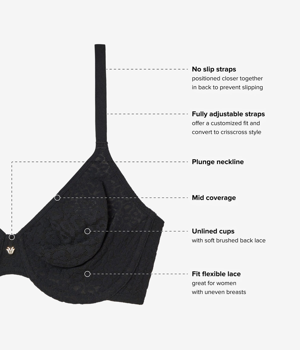 Wacoal Recommended - High Bar™ Plunge Underwire Bra - Black