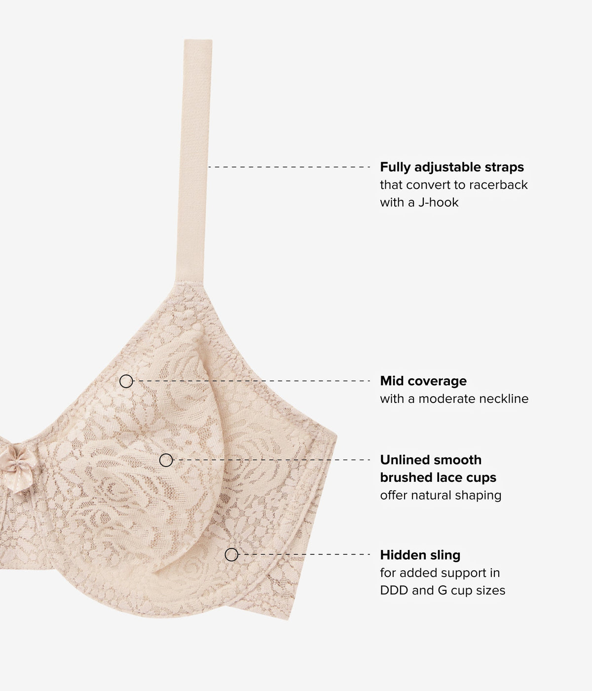 Wacoal Exclusive - Halo Lace Underwire Bra - Sand