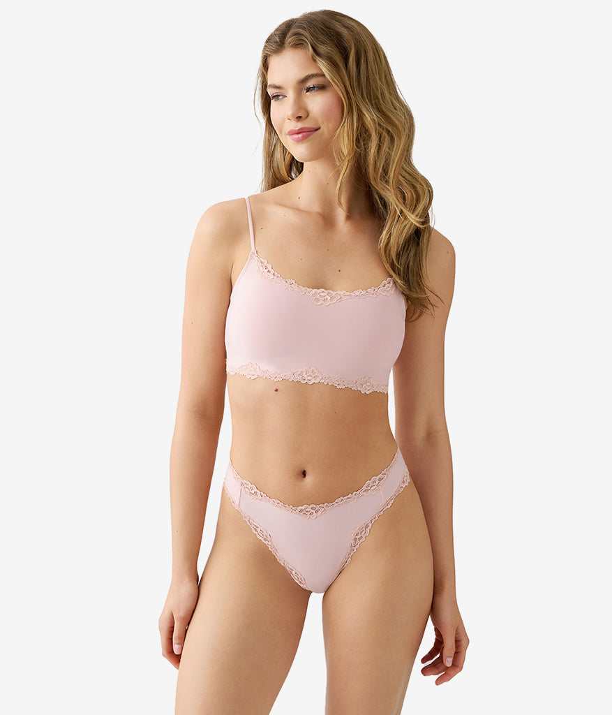 Wacoal Sale - Future Foundation with Lace Bralette - Rose Smoke