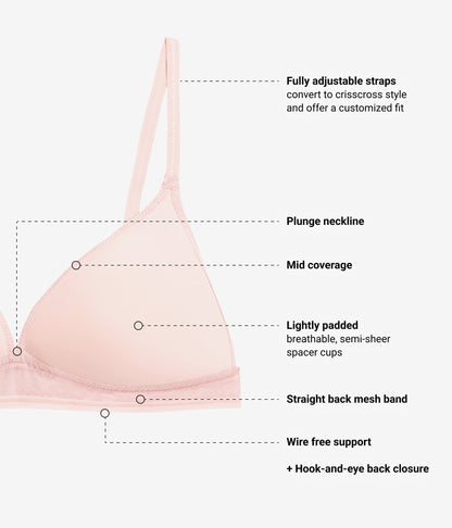 Wacoal Essential - Full Transparency Bralette - Rose Smoke