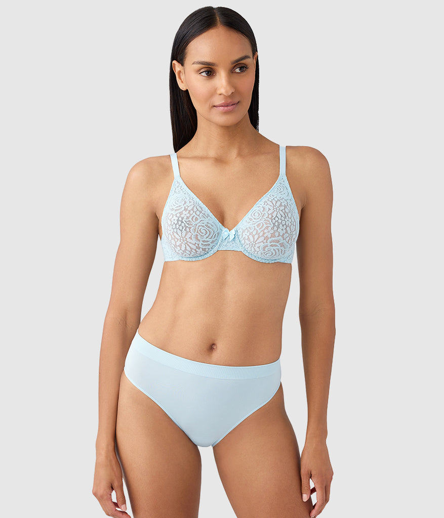 Wacoal Smart Buy - Halo Lace Underwire Bra - Soft Sky