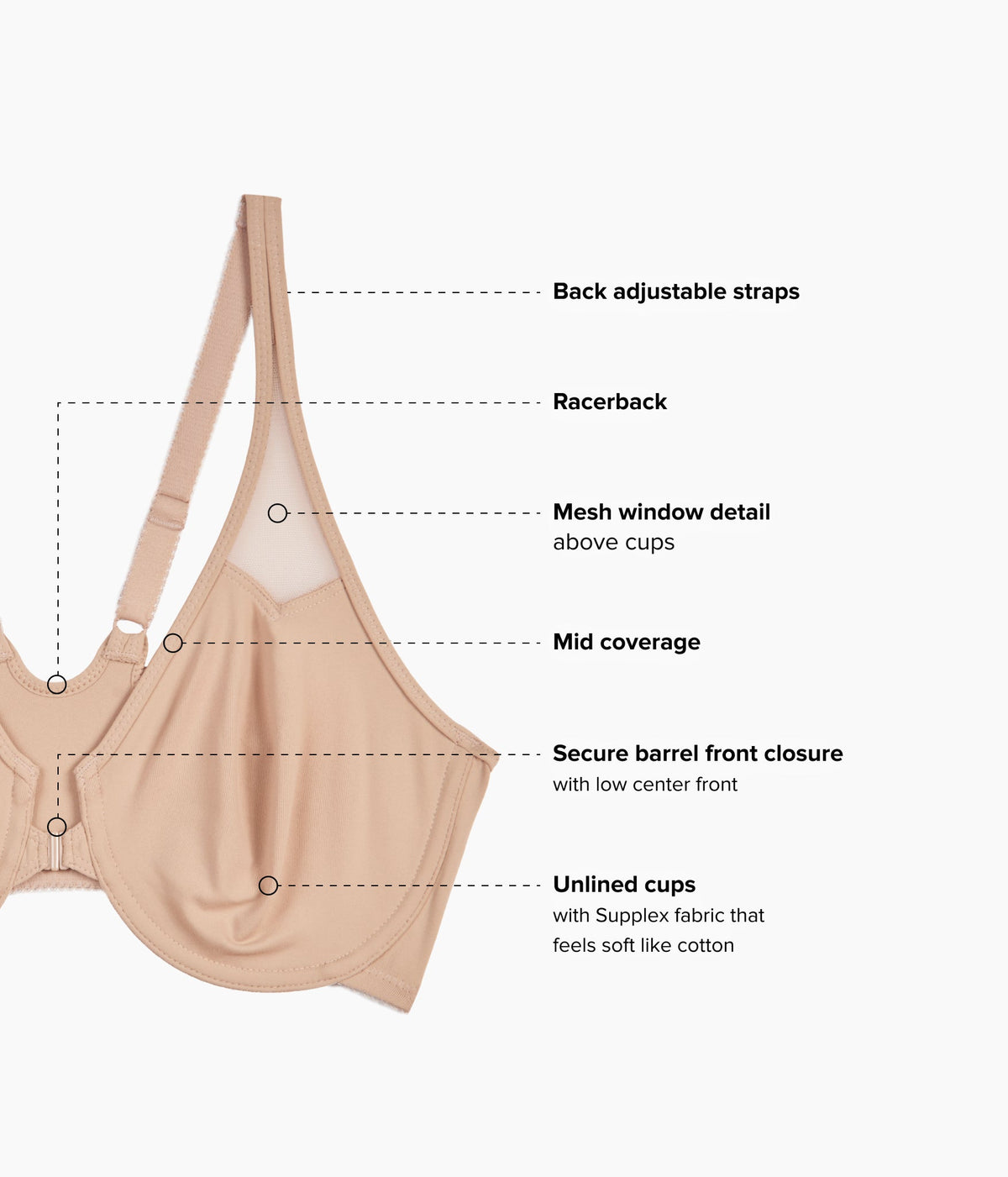Wacoal New - Body by Wacoal Racerback Underwire Bra - Toast