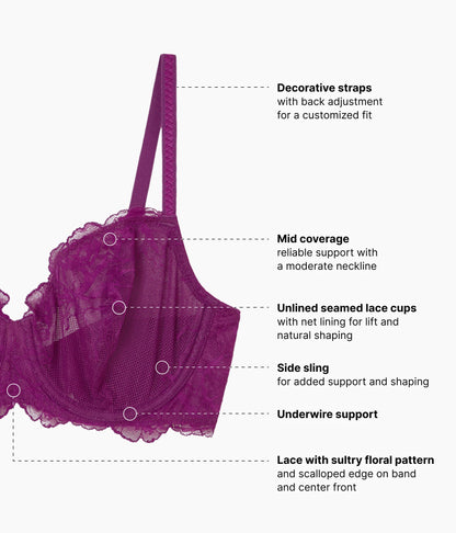 Wacoal Classic - Vivid Attraction Underwire Bra - Dark Purple