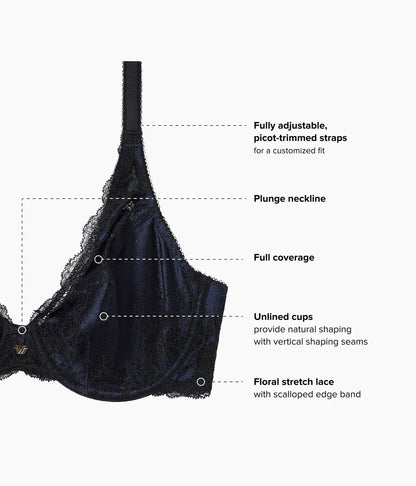 Wacoal Smart Buy - Modern Affair Plunge Underwire Bra - Night Sky/Black