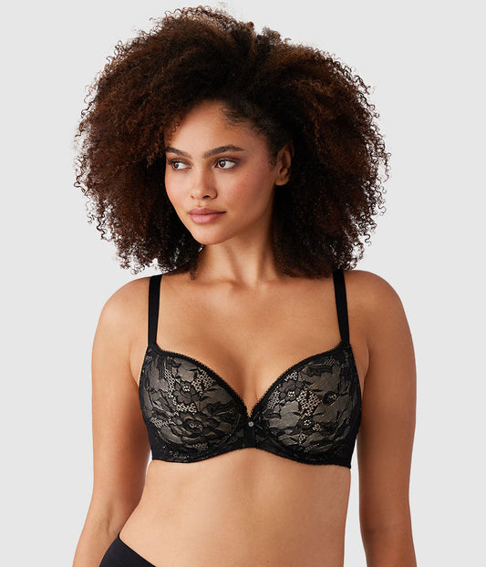 Wacoal Sale - Lace Finesse T-Shirt Bra - Black/Toast