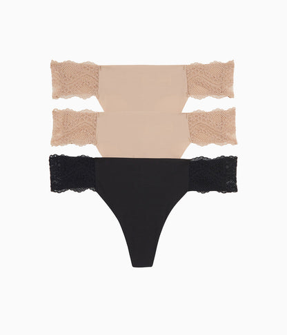 Wacoal Exclusive - b.bare Thong Panty Pack - Au Natural/Au Natural/Night
