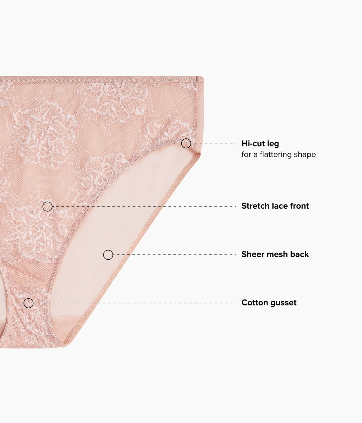 Wacoal Hot Sale - Full Bloom Hi-Cut - Rose Dust