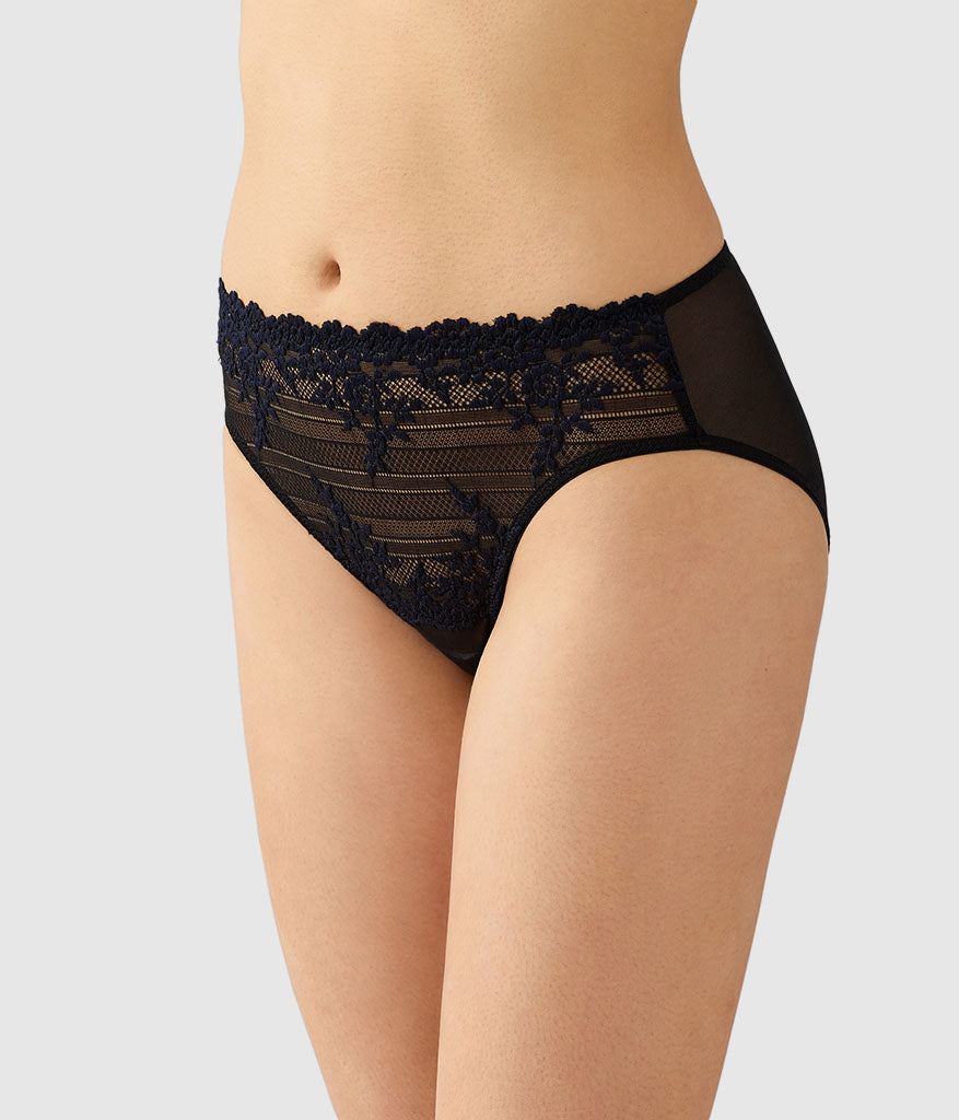 Wacoal Customer Favorite - Embrace Lace® Hi-Cut - Black/Night Sky