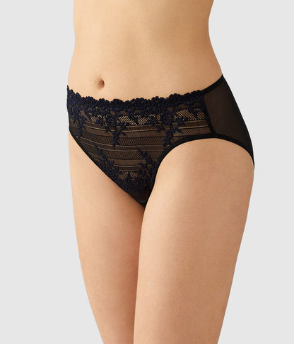 Wacoal Customer Favorite - Embrace Lace® Hi-Cut - Black/Night Sky