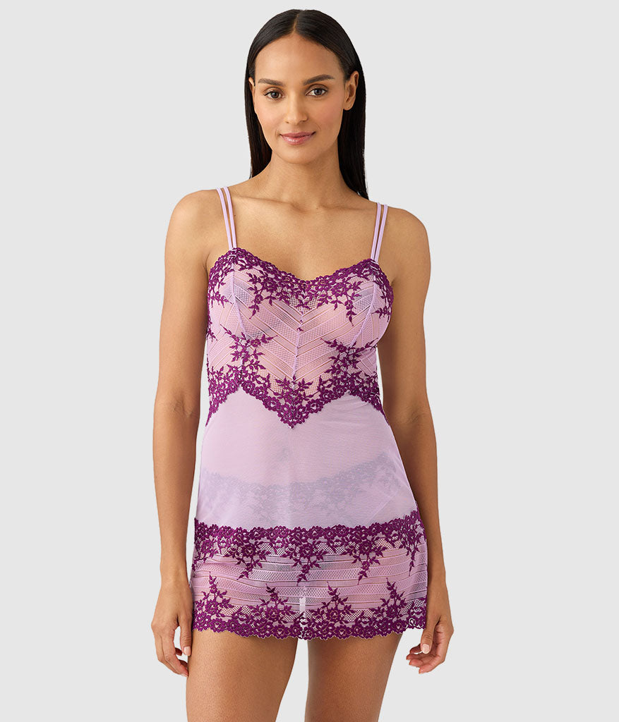 Wacoal Signature - Embrace Lace® Chemise - Lavender Sage/Dark Purple