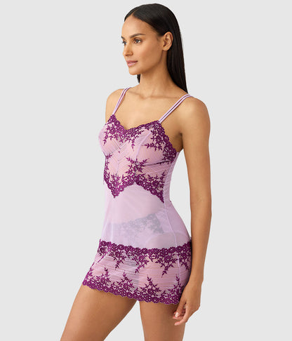 Wacoal Signature - Embrace Lace® Chemise - Lavender Sage/Dark Purple