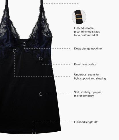 Wacoal Recommended - Modern Affair Chemise - Night Sky/Black