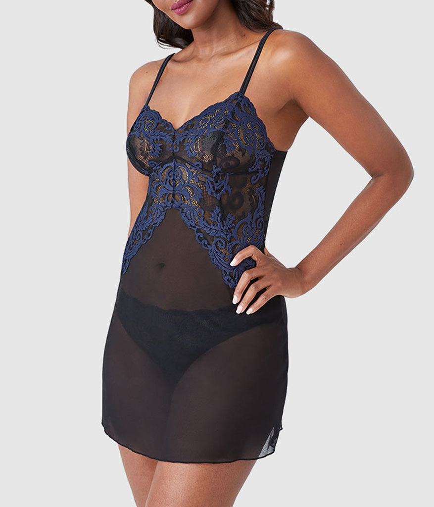 Wacoal Deals - Instant Icon® Chemise - Black/Eclipse