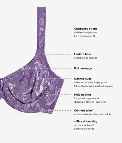 Wacoal Exclusive - Awareness Underwire Bra - Grape Compote