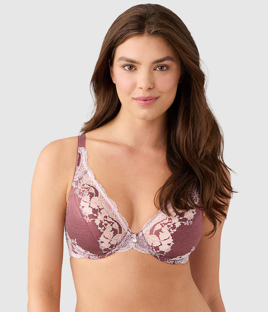 Wacoal Signature - Modern Affair Plunge Underwire Bra - Rose Brown/Cradle Pink