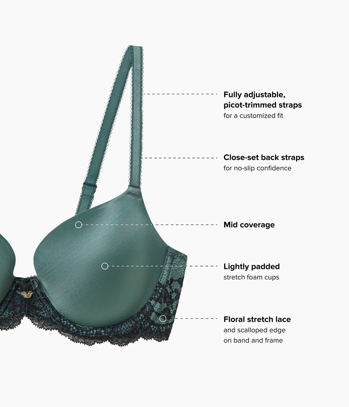 Wacoal Value - Modern Affair T-Shirt Bra - Silver Pine/Black