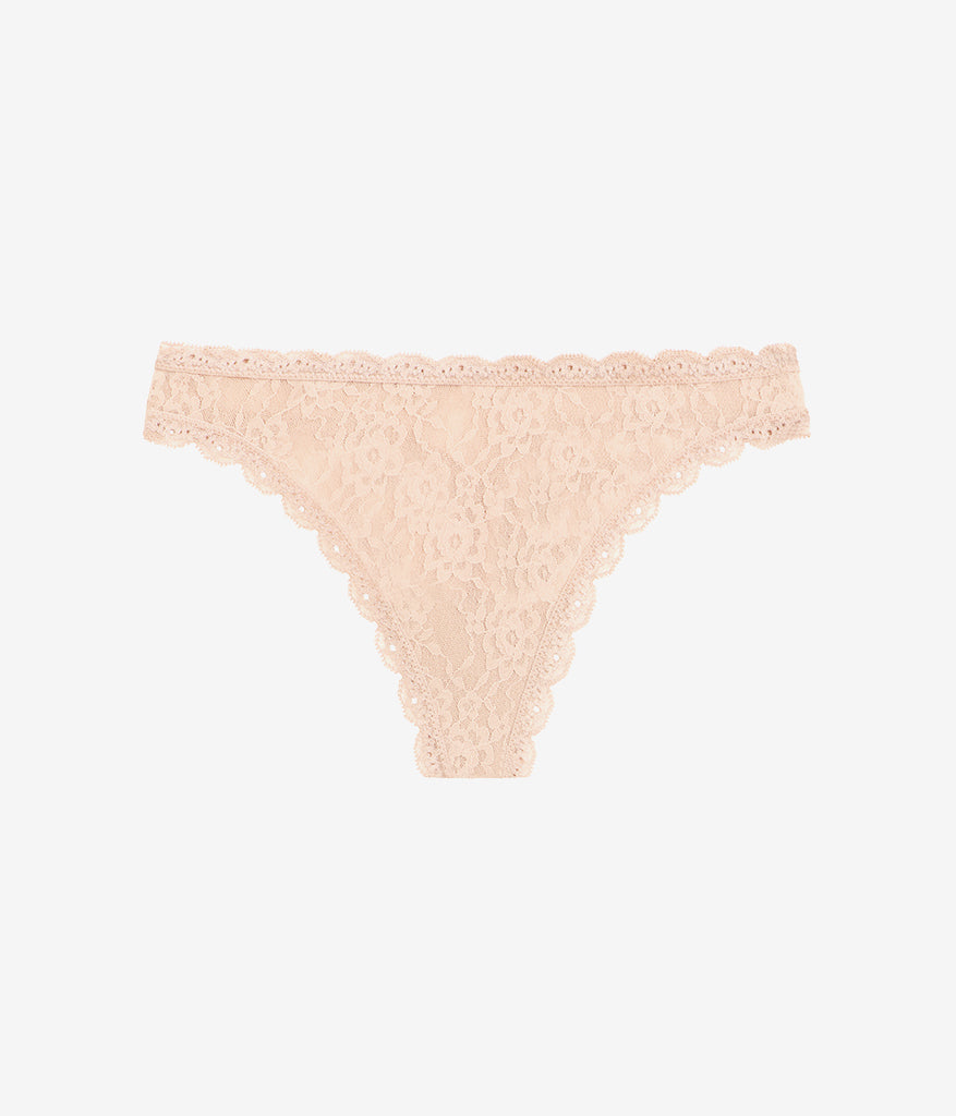 Wacoal New - Effortlessly Lace Thong - Au Natural