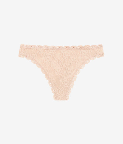 Wacoal New - Effortlessly Lace Thong - Au Natural