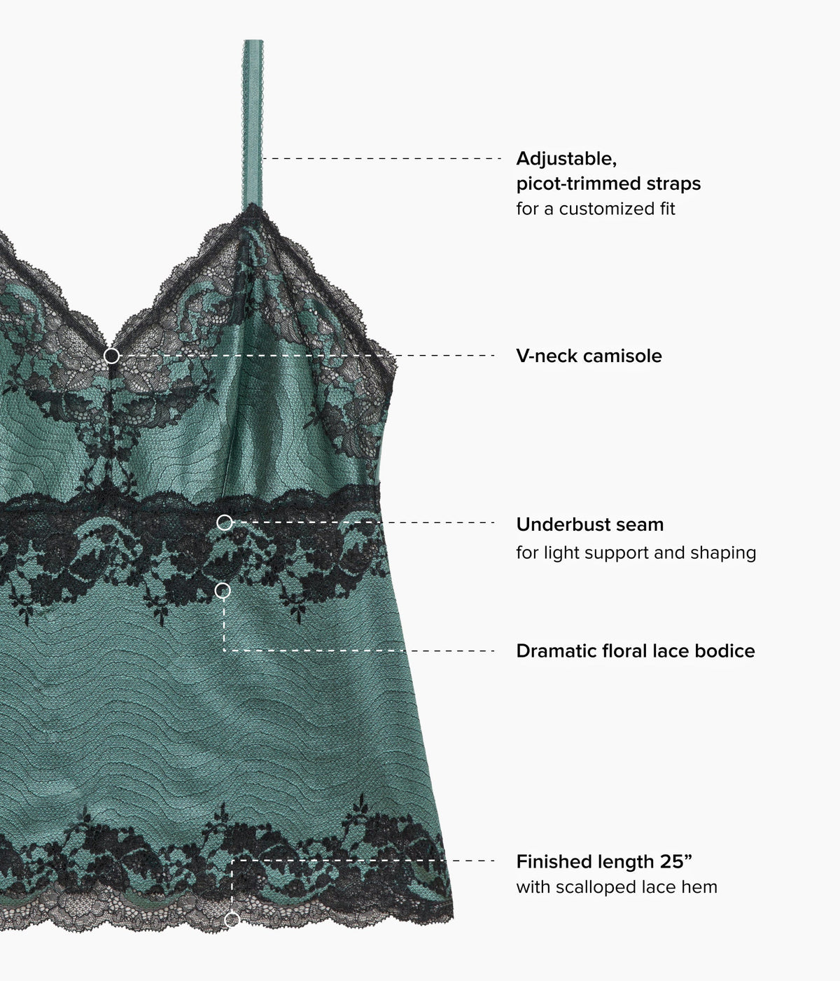 Wacoal Quality - Modern Affair Cami - Silver Pine/Black