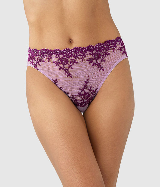 Wacoal Deals - Embrace Lace® Hi-Cut - Lavender Sage/Dark Purple