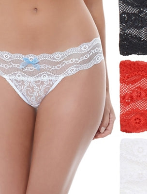 Wacoal Discount - Lace Kiss Thong Panty Pack - Rose Smoke/Au Natural/Night