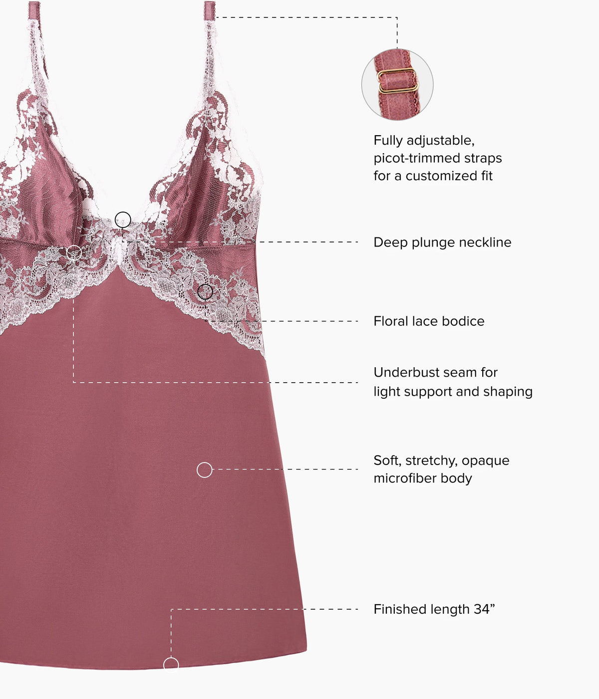 Wacoal Value - Modern Affair Chemise - Rose Brown/Cradle Pink