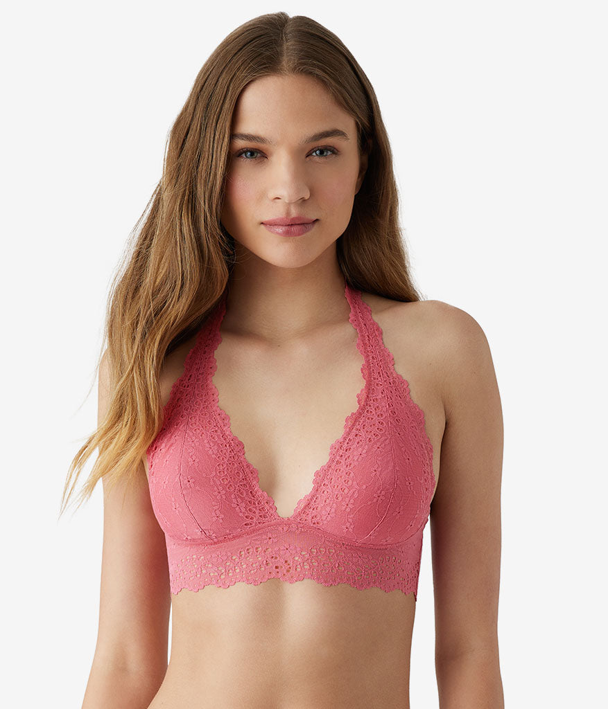 Wacoal Sale - Inspired Eyelet Halter Bralette - Slate Rose