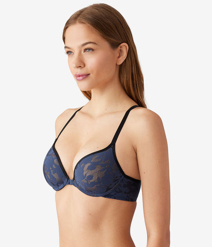 Wacoal Sale - Shadow Scene Front Close Push Up Bra - Mood Indigo