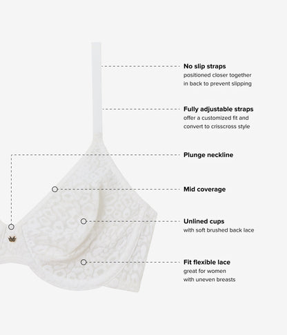 Wacoal Featured - High Bar™ Plunge Underwire Bra - White