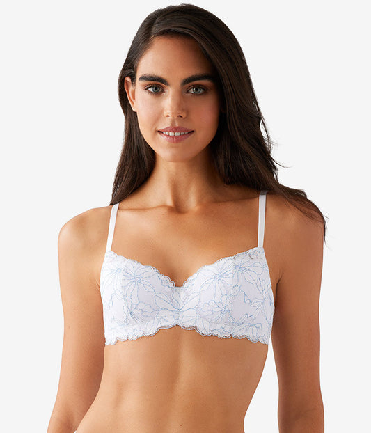 Wacoal Best Seller - Feeling Famous Balconette Contour Bra - White/Frozen Fjord