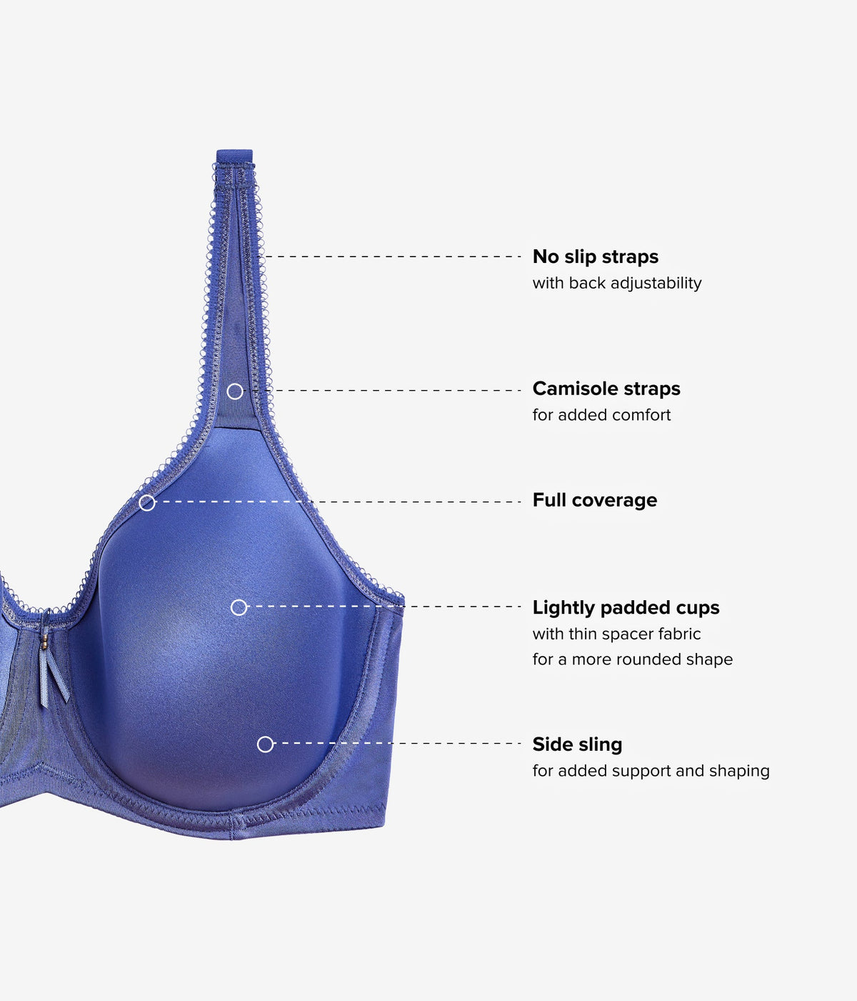 Wacoal Exclusive - Basic Beauty Spacer Underwire T-Shirt Bra - Skipper Blue